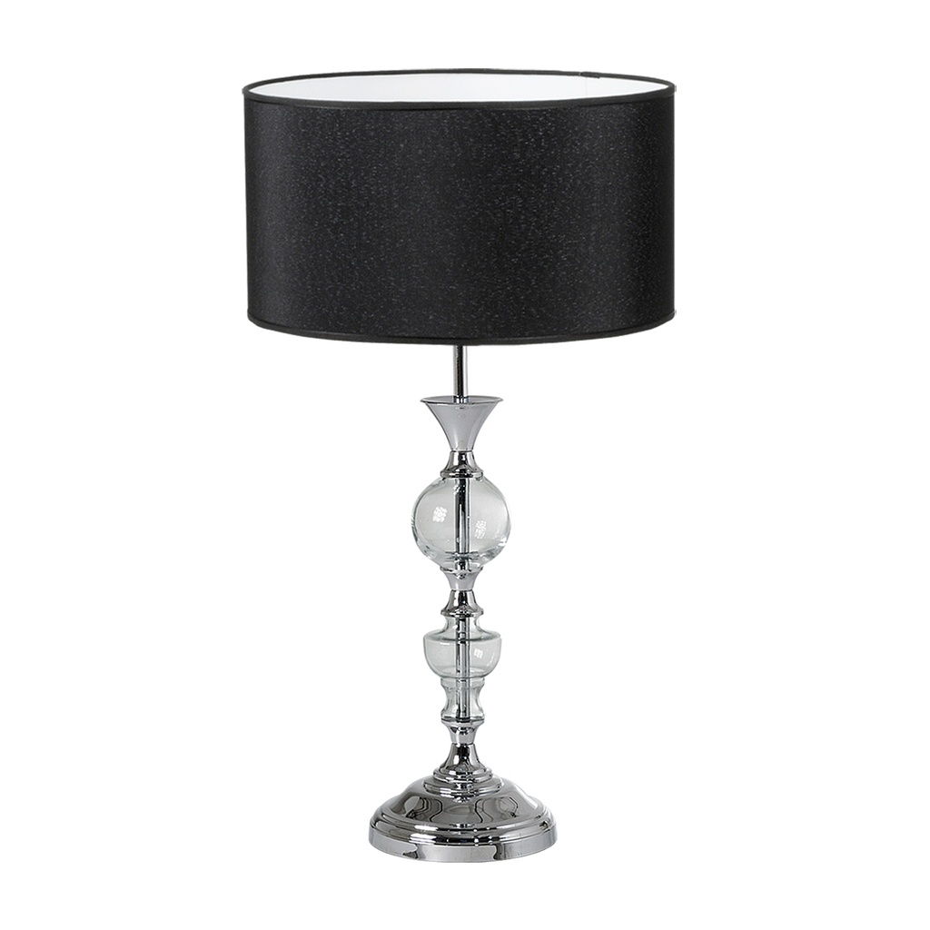 Lampara de mesa cromo Pantalla Conica Lienzo Blanco Luz del Siglo