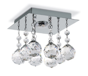 Plafon1luz5wbolitastrass cromo Fotoluz