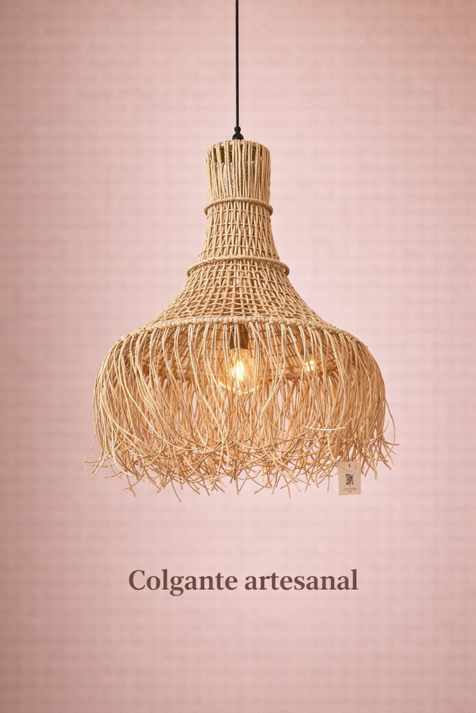 Colgante papel kraft linea Amapola 40 x 50 cm Luz Calida