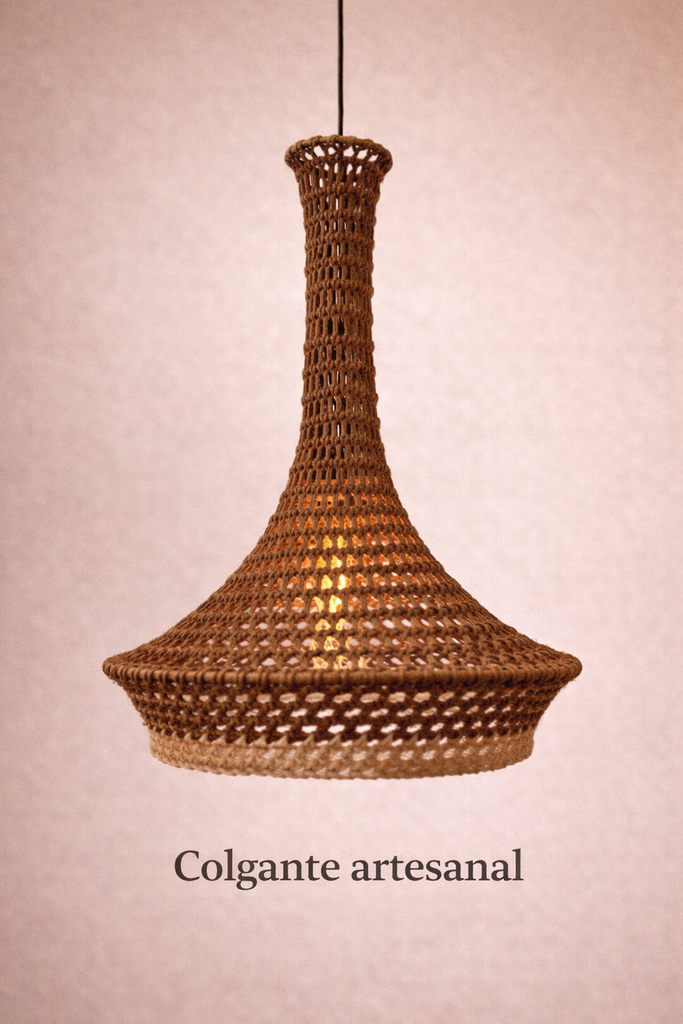 Colgante Plato 60x1mt tostado Luz Calida