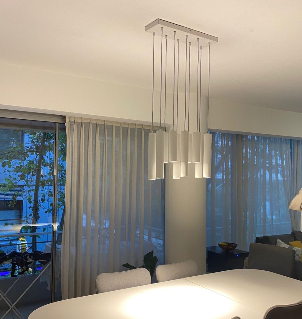 Colgante 10 tubos dicro GU10 blanco s/lamparas Electrolamp