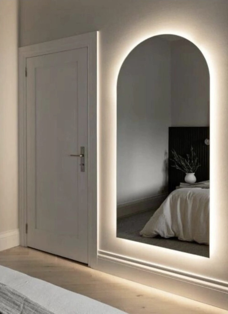 Espejo medio punto luz led cálida 100x60 Luz Cálida