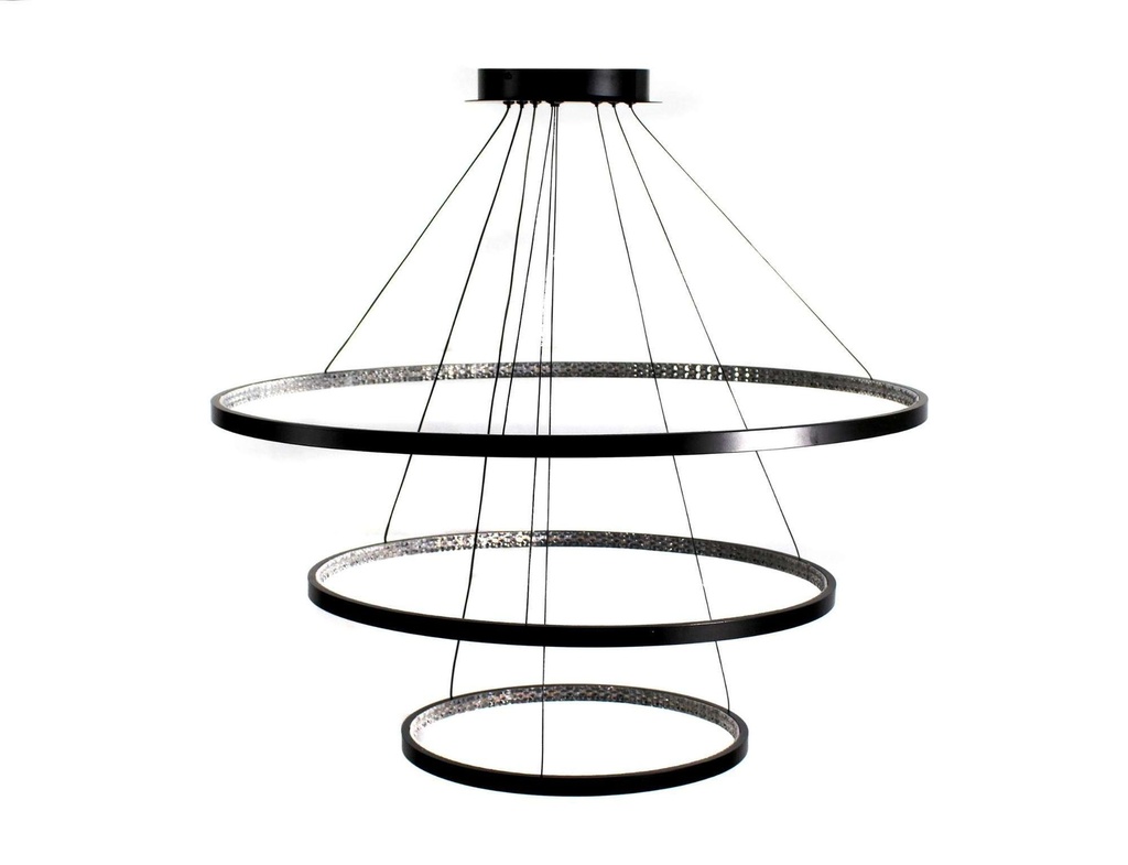 Colgante  con strass urbana Led 57w 3000k  3 aros 80xh150cm