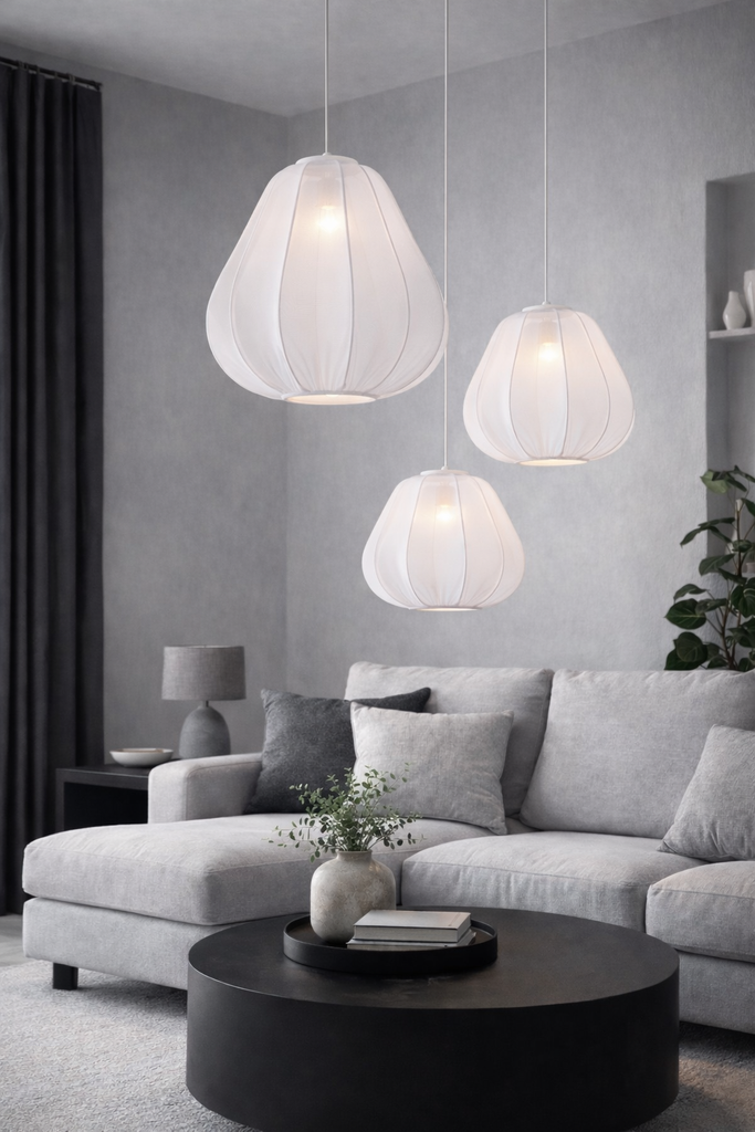 Colgante hierro y tul 47cm Luz Calida