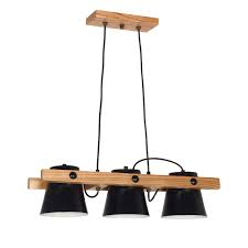 Colgante 3 luces Paraiso y metal Carilux