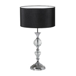 [lm4990YLB-56-Cromo] Lampara de mesa cromo Pantalla Conica Lienzo Blanco Luz del Siglo