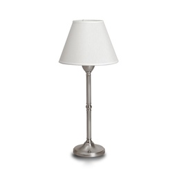 [ve-0402-01YLB-56-acero] Velador estriado acero Conica Lienzo Blanco Luz del Siglo
