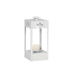 [FE5611-16-70] Fanal blanco 43,5cm c/ vela led San Justo