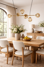 [N41-218] Lámpara colgante 6 luces  globo ambar 120×45 cm urbana