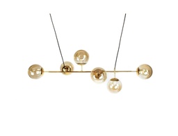 [N41-218] Lámpara colgante Glass 6 luces AMBAR MEDIDA:120×45 cm urbana ag