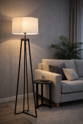 Lampara de pie base hierro Luz calida