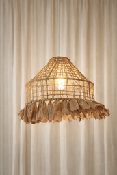 Colgante artesanal c/flecos 28 x 40 cm Luz Calida