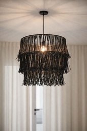 Colgante artesanal flecos 50 x 40 cm Luz Calida